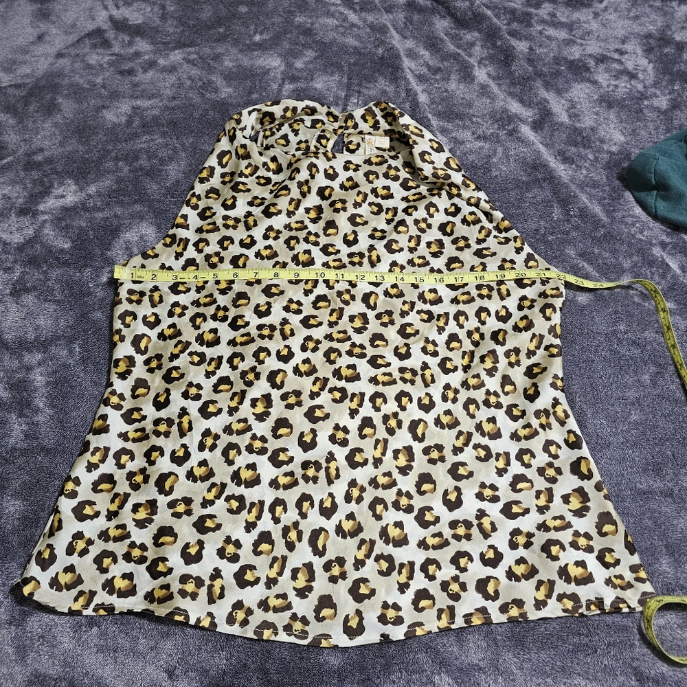 Adiva Leopard Print Sleeveless Silky Top Womens XL - Picture 8 of 11